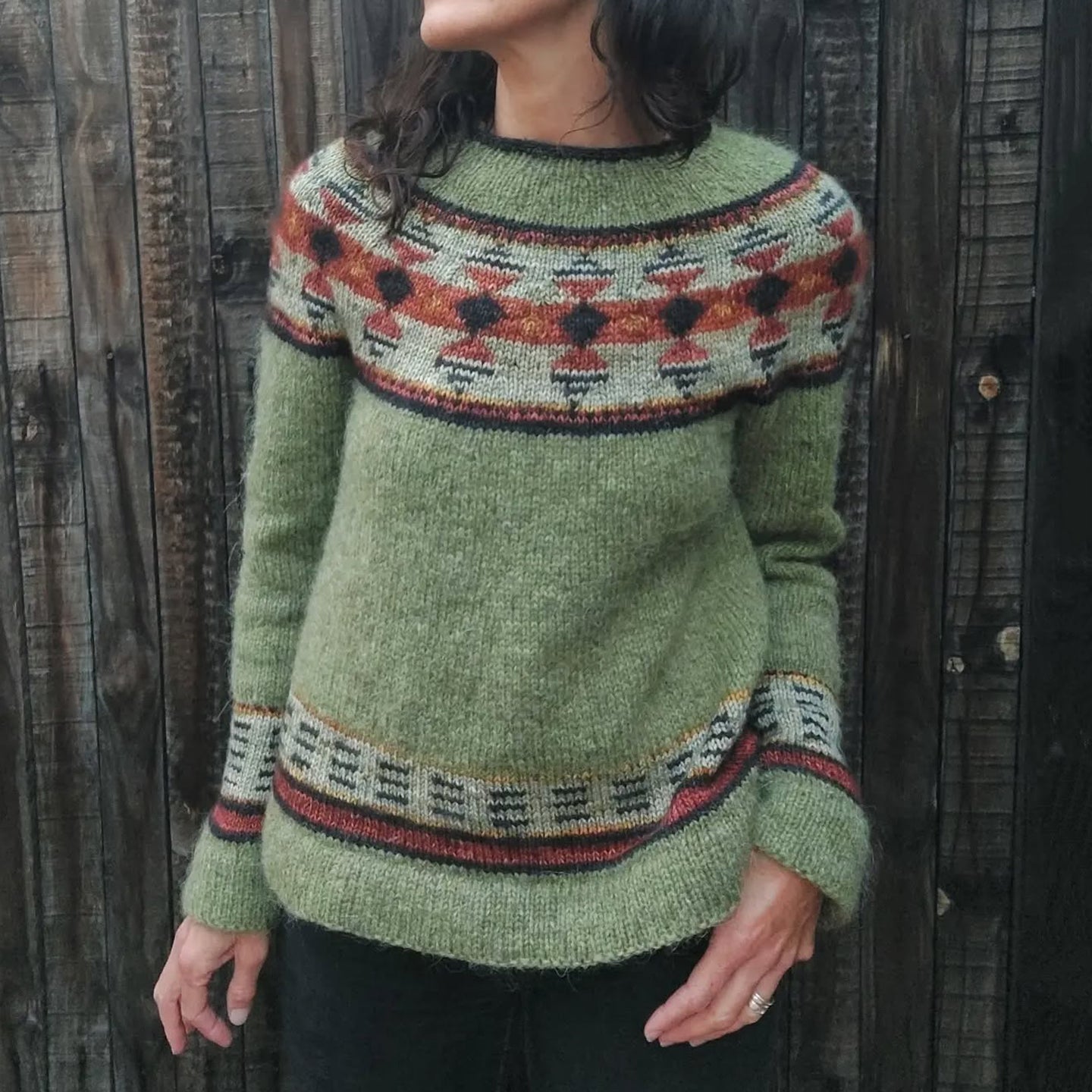 Women'S Geometric Jacquard Fairman Island Sweater artswardrobe