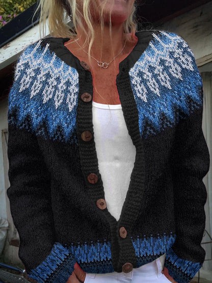 Vintage Tribal Icelandic Pattern Women's Sweater elevenforest