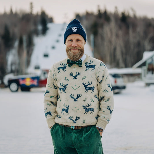 Men's Christmas Reindeer Cozy Knit Icelandic Sweater artswardrobe