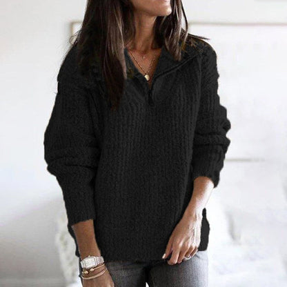 Vintage Zip Pullover Long Sleeve Sweater elevenforest