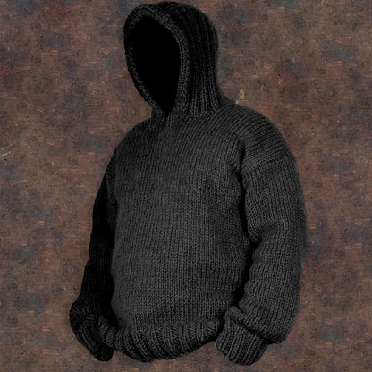 Vintage Cable Knit Basic Hooded Sweater elevenforest