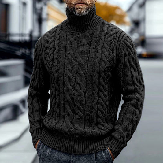 Vintage Thick Needle Cable Iceland Turtleneck Sweater artswardrobe