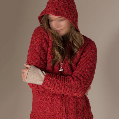 Celtic Knot Hooded Zip Aran Sweater artswardrobe