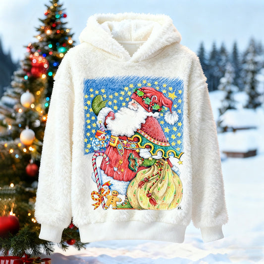 Comstylish Santa Claus Pattern Warm Crew Neck Sweater