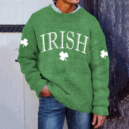 Men's St. Patrick's Day Irish Printed Knit Sweater artswardrobe