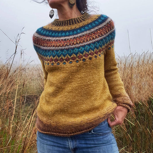 Women'S Fairman Island Geometric Jacquard Sweater elevenforest
