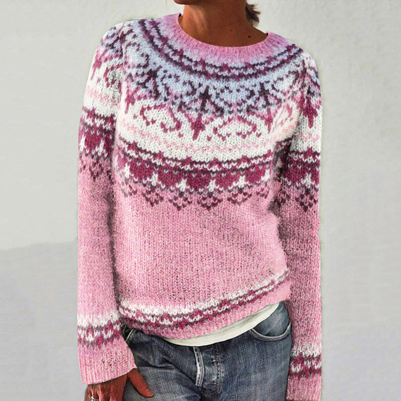 Vintage Fairman Island Print Crew Neck Sweater artswardrobe