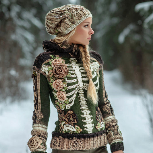 Retro Frame & Floral Art Women's Hooded Sweater artswardrobe