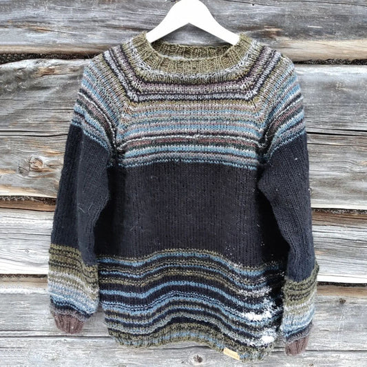 Vintage Ethnic Stripe Jacquard Iceland Knit Women's Cozy Sweater elevenforest