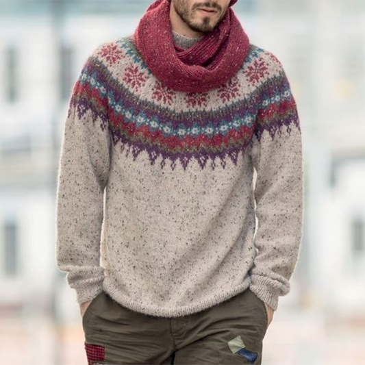 Men's Fairman Vintage Christmas Island Knit Jacquard Crew Neck Sweater elevenforest