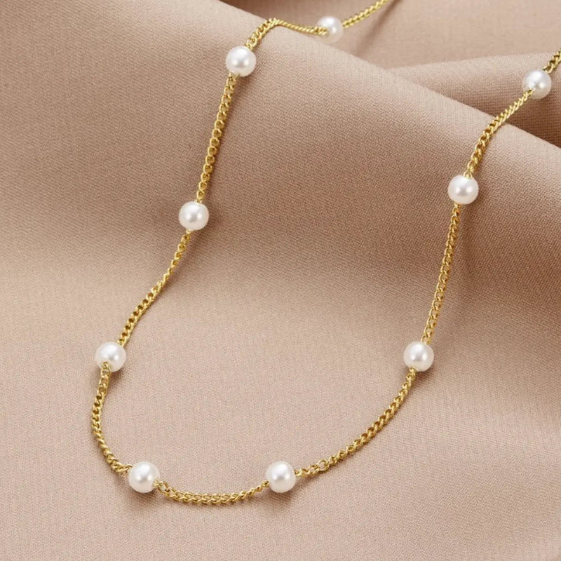 Freshwater Pearl Gold Necklace