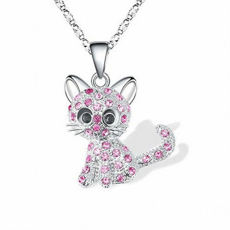 Silver Kitten Pendant Necklace