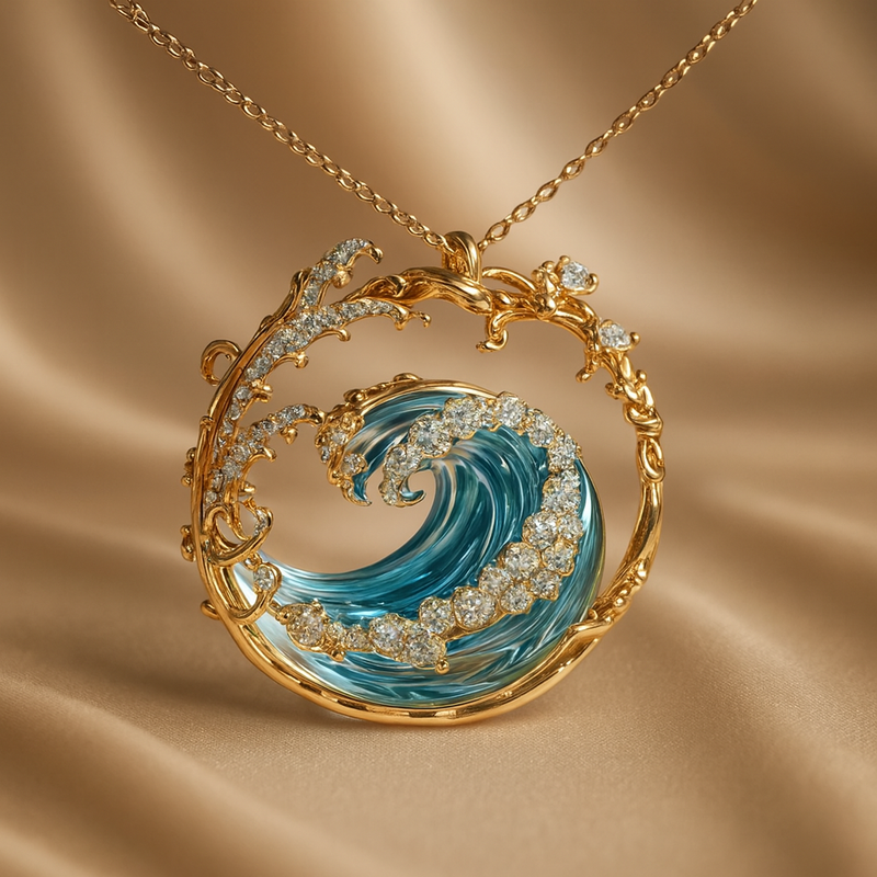 Ocean’s Oath – Minimalist Ocean-themed Necklace