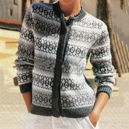 Vintage Fair Isle Knitted Print Sweater elevenforest