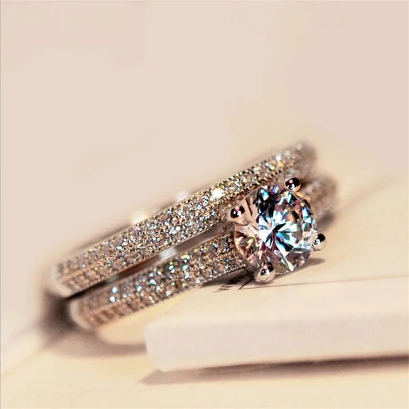 Bright Zirconia Gold & Silver Ring