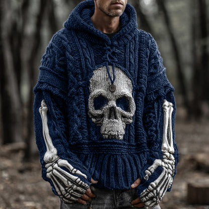 Men's Vintage Viking-style Skull-patterned Warm Sweater artswardrobe