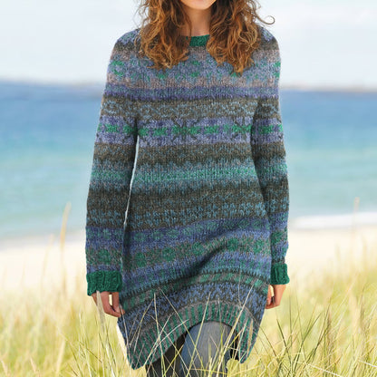 Vintage Fairman Island Knit Jacquard Contrast Sweater Midi Dress elevenforest