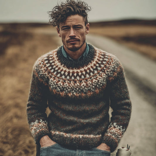 Men's Fer Island Knitted Warm Sweater artswardrobe
