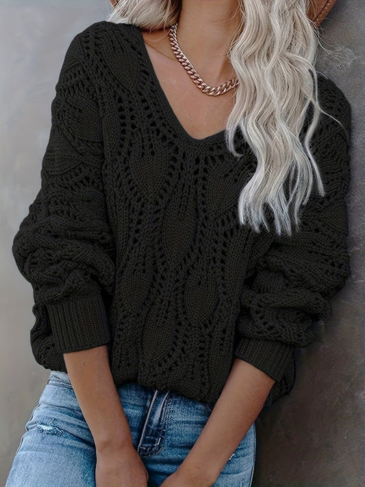 Hana® | V-neck sweater with opening